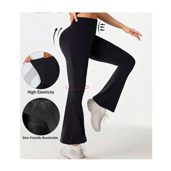 Pantalones de yoga con diseño de cruz en V en la cintura